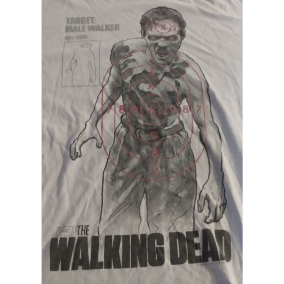 The Walking Dead TV Show Large Zombie Target Print Gray T-Shirt Men’s 2XL Faded - Picture 1 of 10